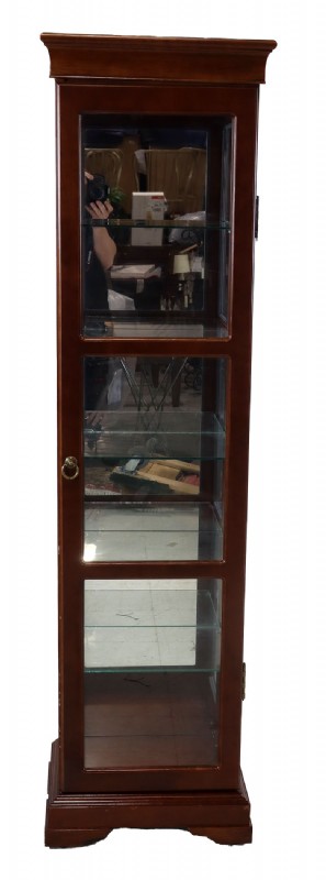 Small Cherry Display Cabinet with Glass Door