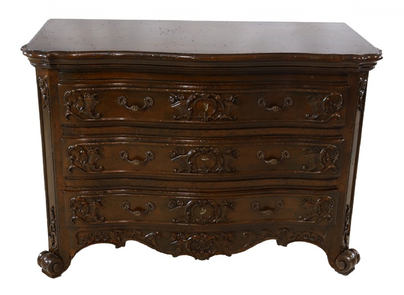 Carved Walnut Chest of Drawers