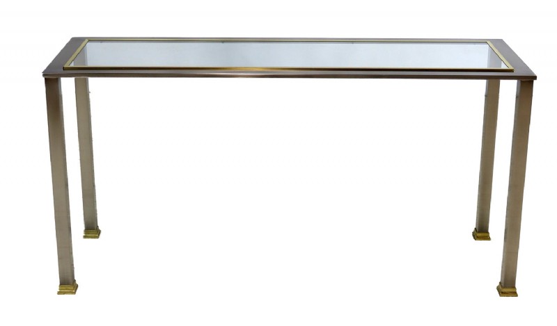 metal and glass console
