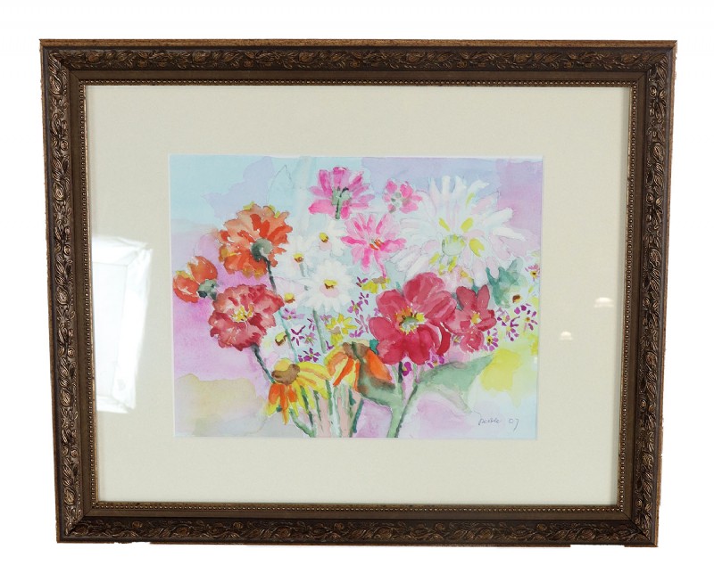 Floral Watercolor Nicely Framed