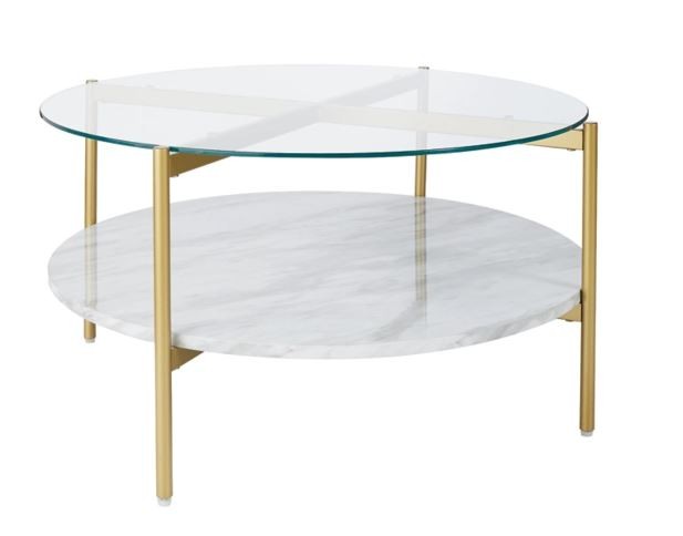 Glass and Marble Cocktail Table