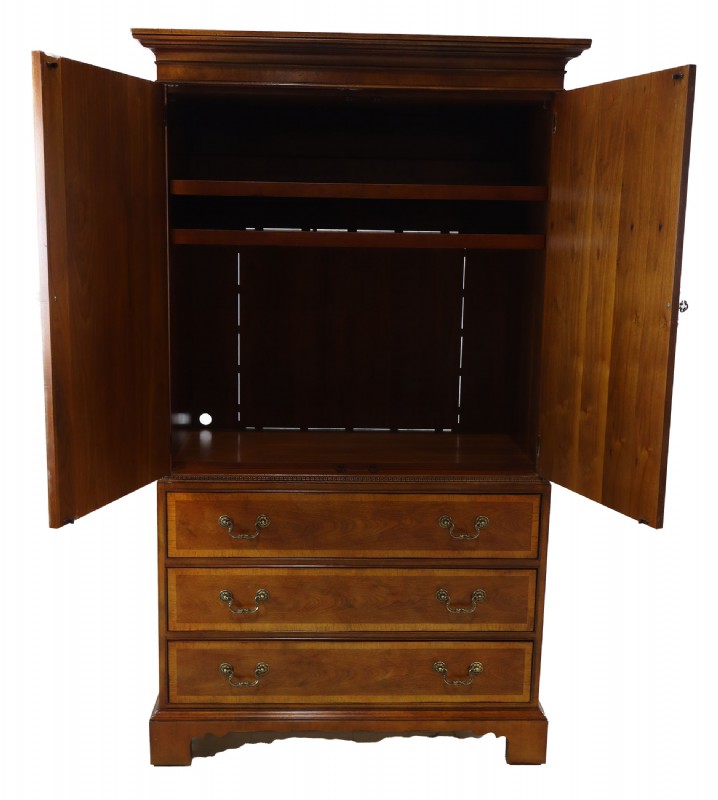 Inlaid Burled Mahogany Armoire
