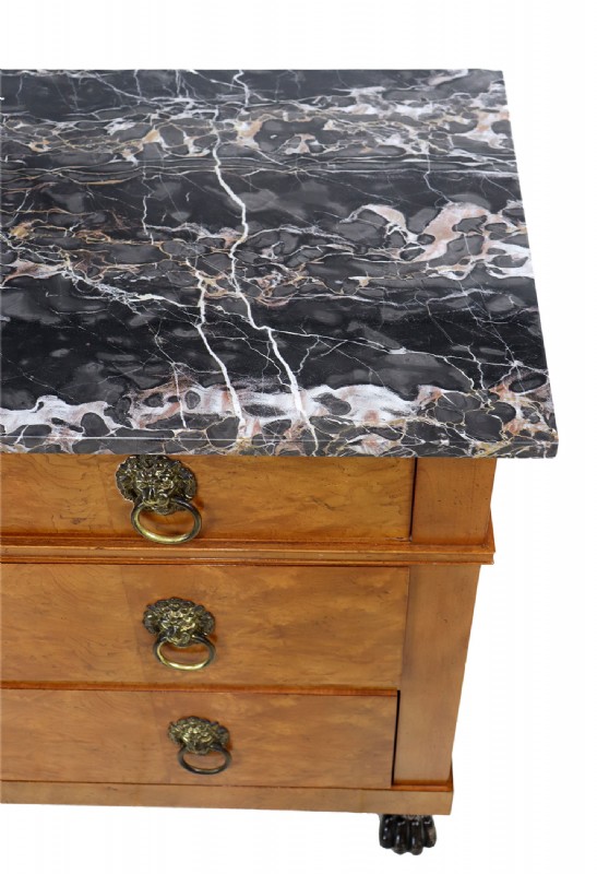 Inlaid Wooden Chest WIth Lions Feet