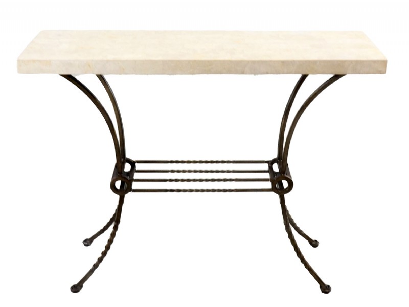 Wrought Iron Console with stone top