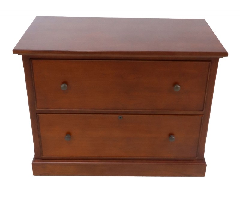 Cherry Wood Executive Desk with File Cabinet