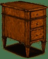 Three Drawer Wooden End Table