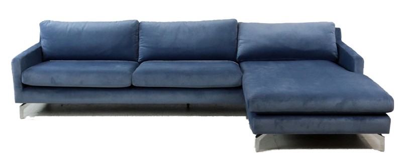 Mid Century Modern Blue Sectional Sofa