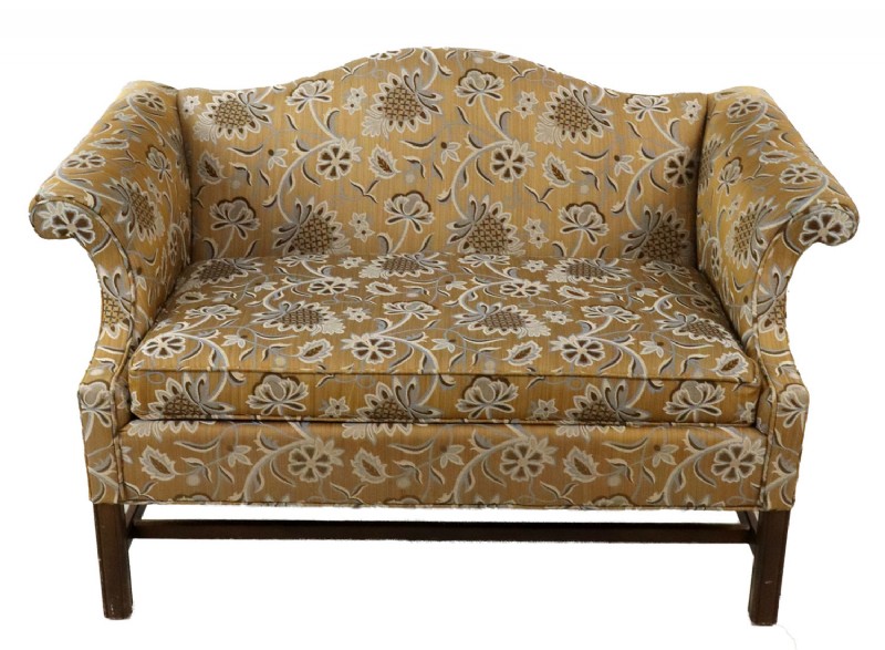 Camel Back Upholstered Loveseat