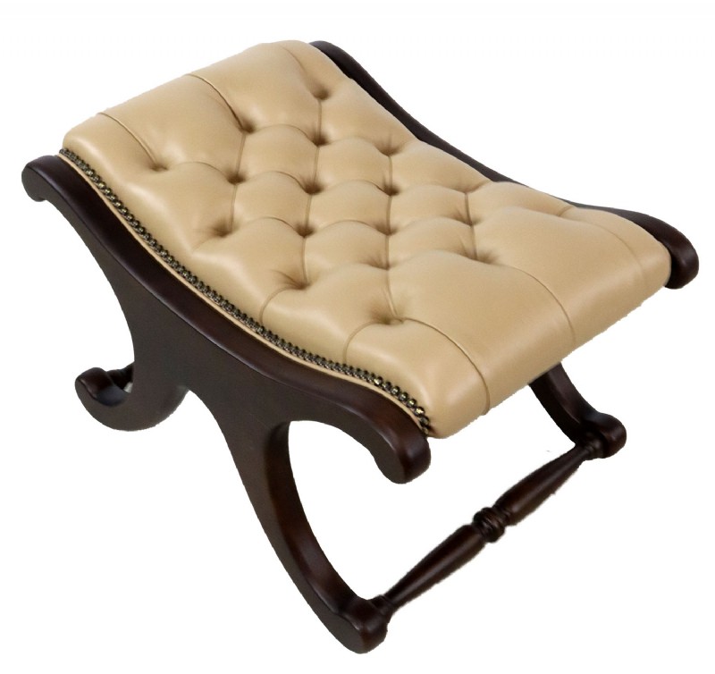 Tufted Leather Ottoman