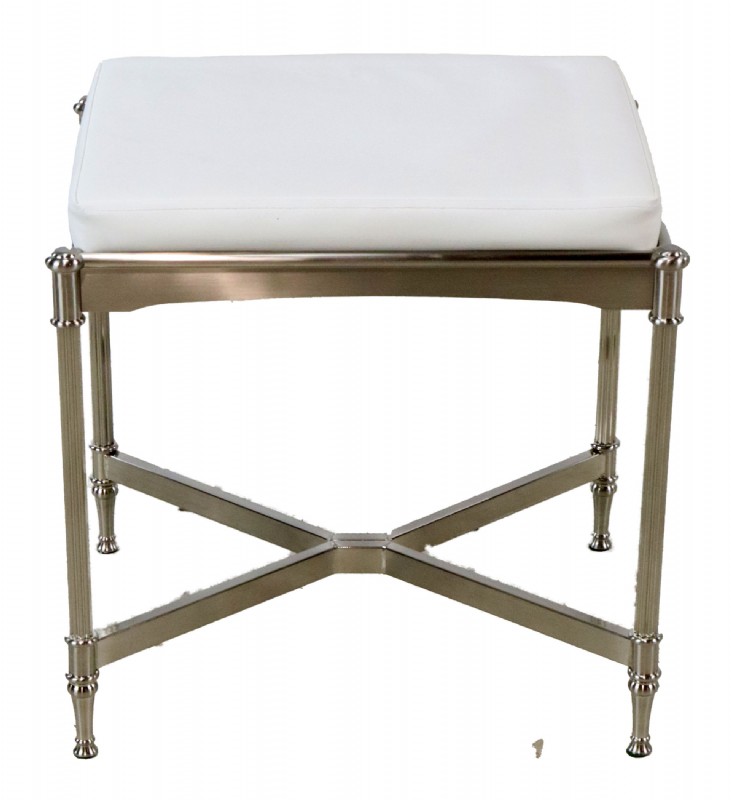 White Metal Ottoman