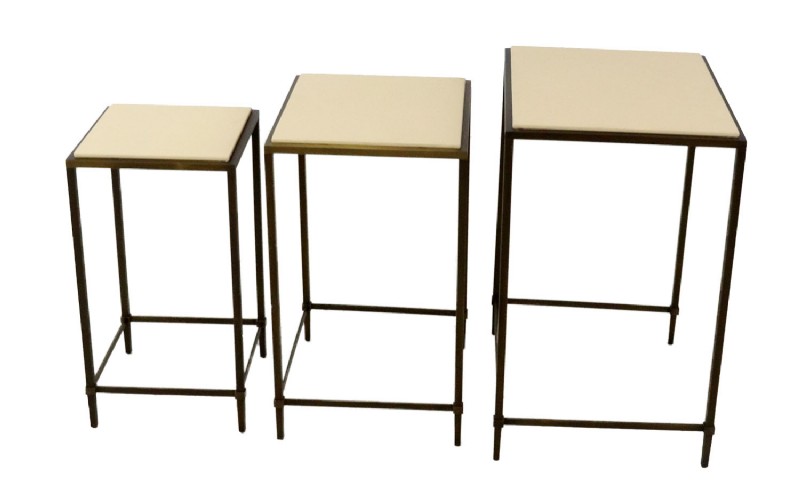 Set of 3 Brass Nesting Tables