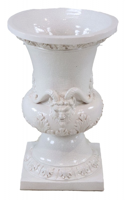 Pair of Decorative Gargoyle Ceramic Urn