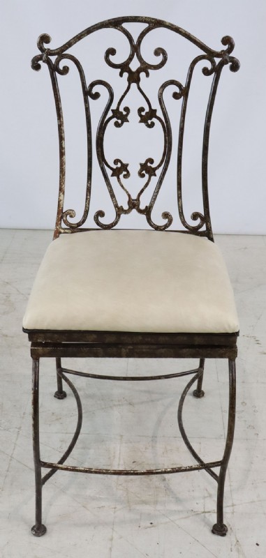 Set of Four Wrought Iron Swivel Chairs