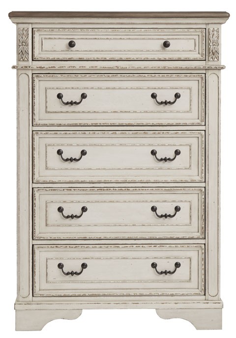 white 5 drawer dresser