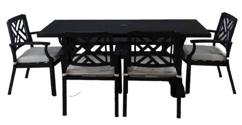 Black Aluminum Outdoor Dining Set