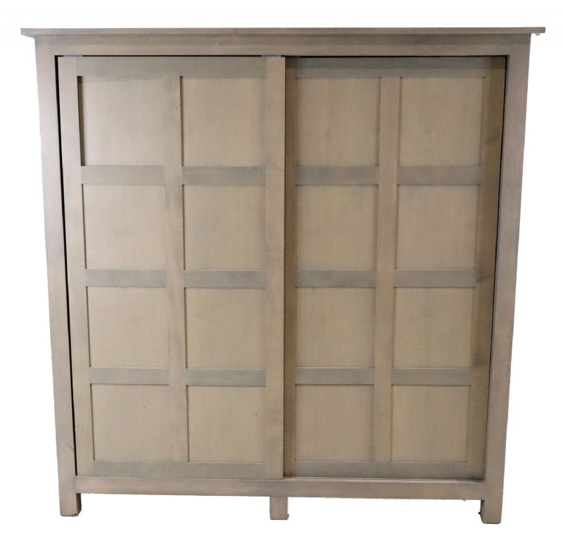 Light Grey Paneled Clothing Armoire