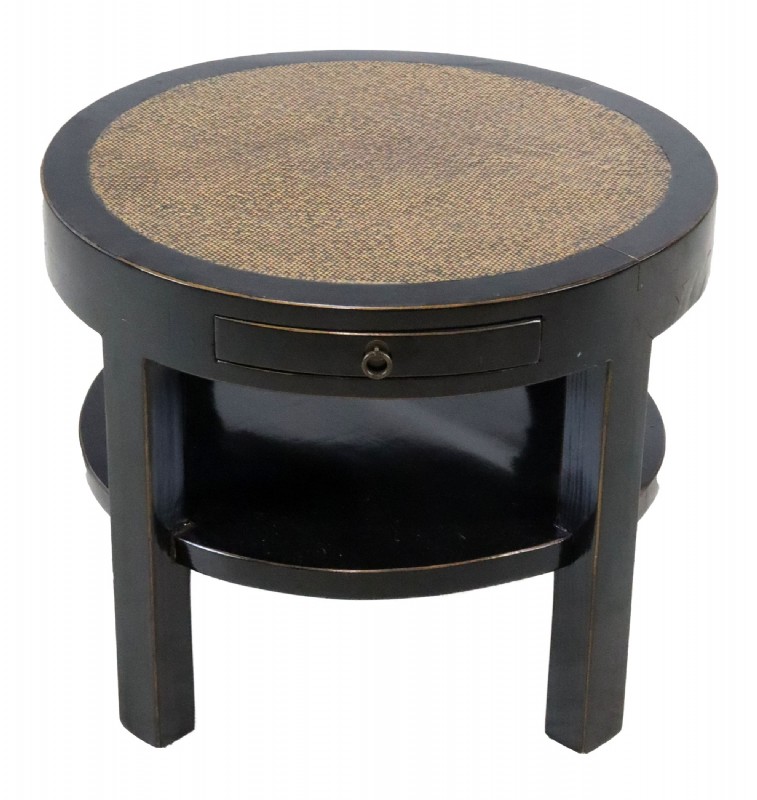 Black Round Accent Table