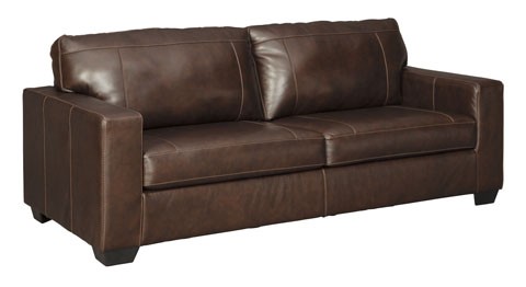 brown leather 2 seat sofa