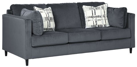 grey velvet sofa