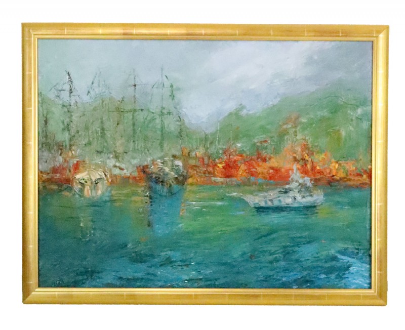 Ship on Ocean Oil Painting