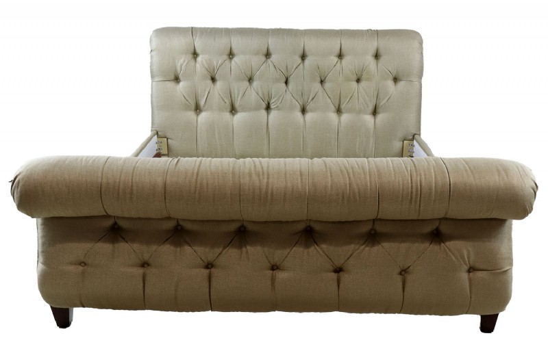 Tufted Rolled Head and Footboard King Bed