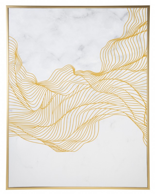 White & Gold Abstract Wall Art