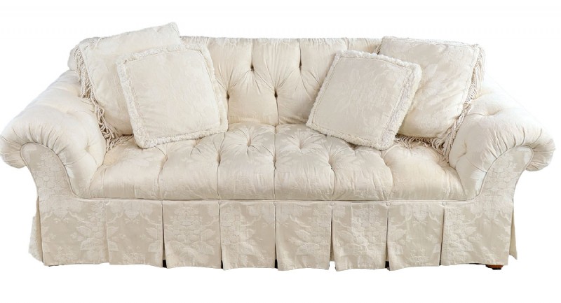 Rolled Arm Tufted Back Sofa