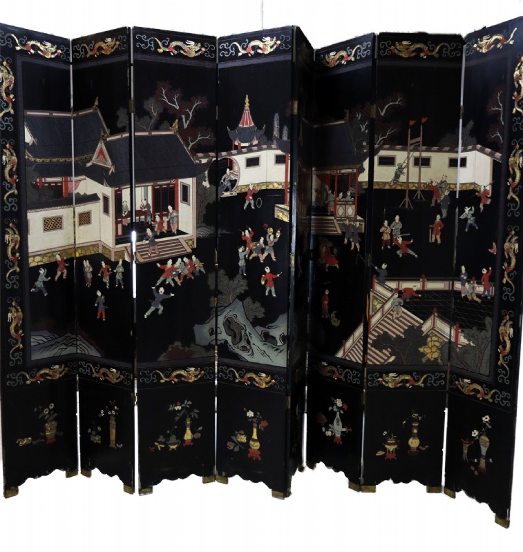 Asian Lacquered Room Divider