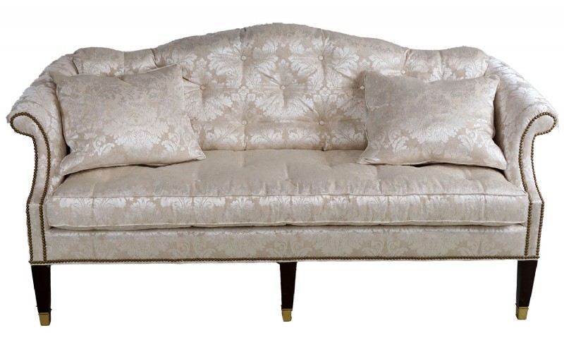 Custom Damask Floral Sofa