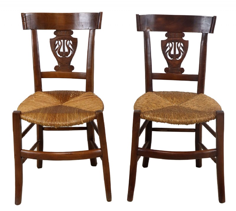 Set of Two Antique Wooden Chairs