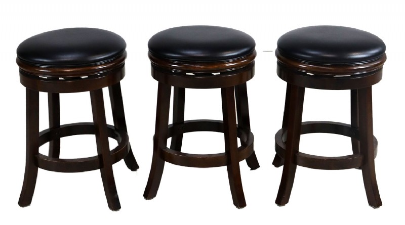 Set of 3 Backless Swivel Counter Stools