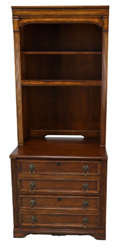 Brown Wooden File Cabinet with Shelving