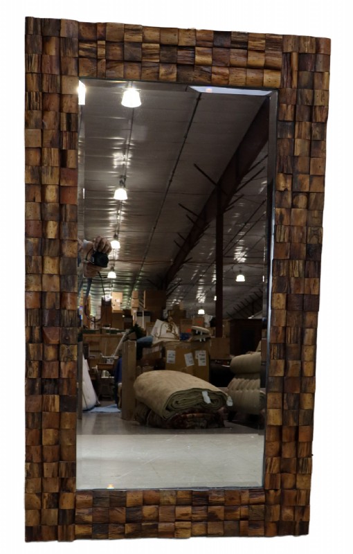 Woven Wood Wall Mirror