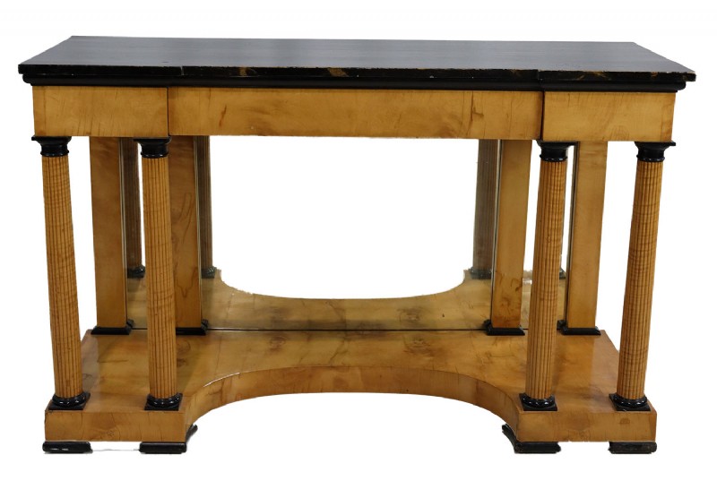 Vintage Biedermeier Console with Flued Columns