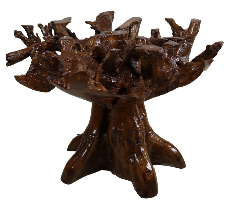 Hand Carved Tree Stump Wooden Table Base
