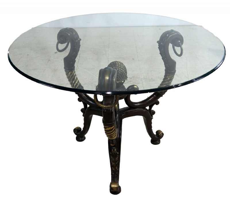 Vintage Brass and Glass Hall Table