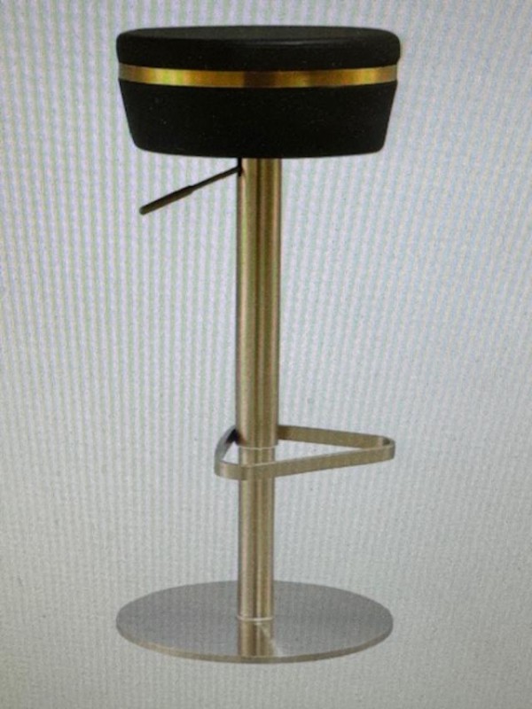 Adjustable Leather Seat Brass Frame Stool Set of 3