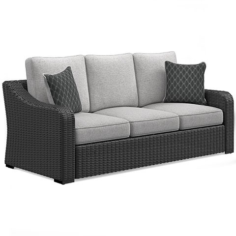 Black Wicker Outdoor Sofa