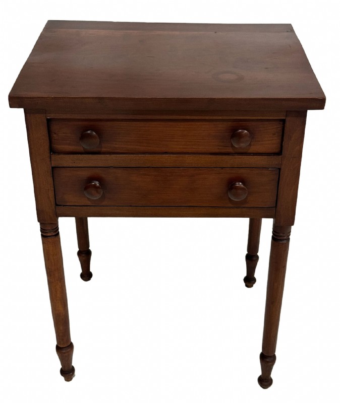 American Pine Two Drawer Nightstand Ca 1830