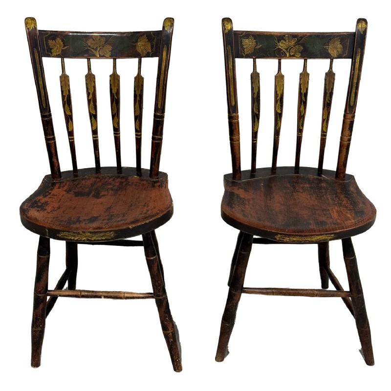 Pair of American Throwback Country Windsor Chairs