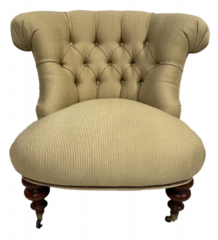 Curved Back Tufted Armchair