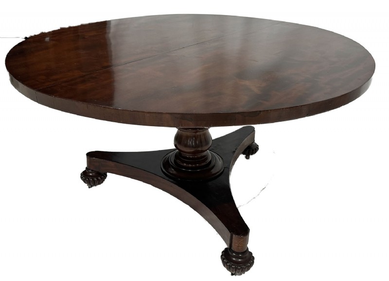 Antique Flame Mahogany Center Hall Table