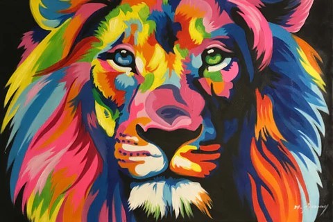 Abstract Lion Painting