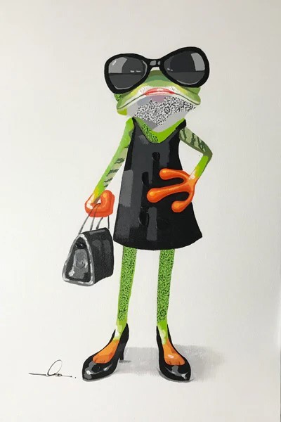 Abstract Frog With Glasses Painting