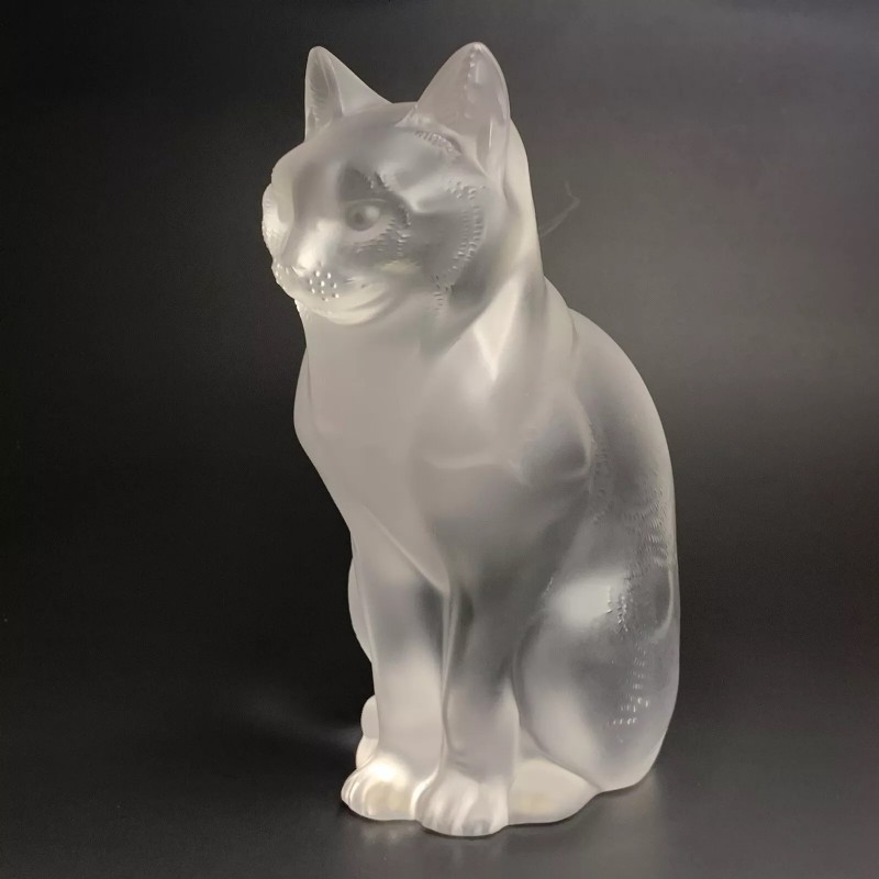 Lalique Sitting Crystal Cat