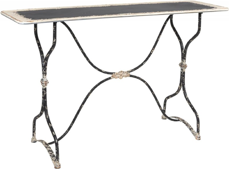 Distressed Black Metal Console Table
