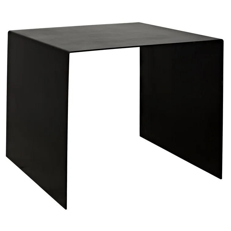Noir Yves Black Steel Top End Table