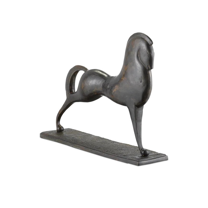 Currey & Co Assyrian Bronze Horse