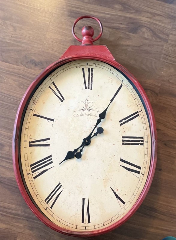 CAFE DES MARGUERITAS LARGE METAL RUSTIC WALL CLOCK