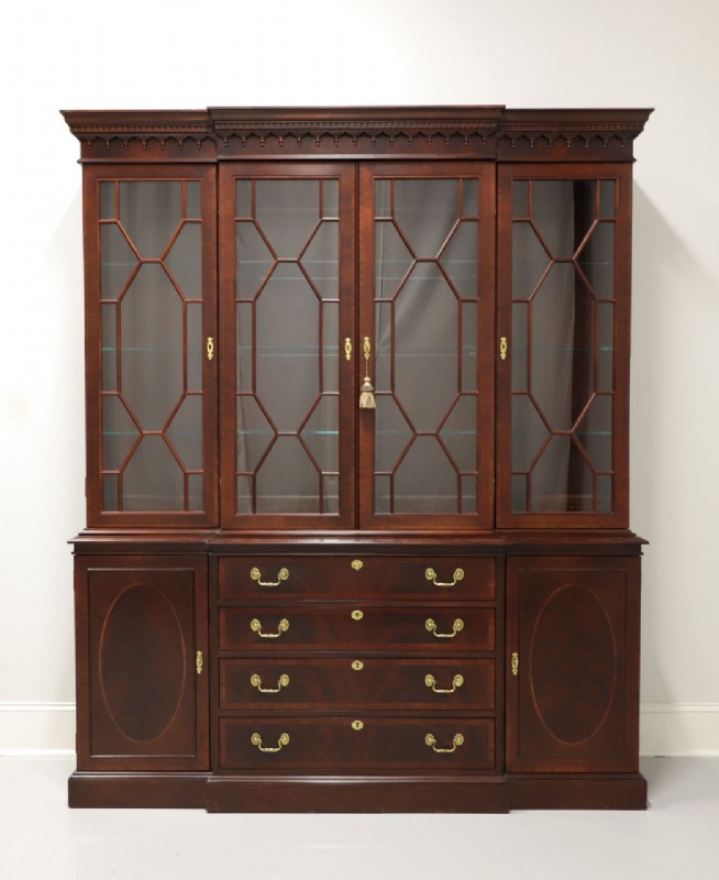 Banded Mahogany Breakfront china cabinet
